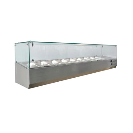 1.8m Glass Cover Static Cooling Countertop Display Showcase