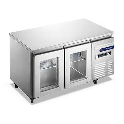 2 Glass Doors Fancooling Undercounter Freezer