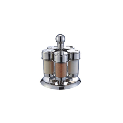 Luxury Rotating Five Heads Salt & Pepper Shaker Set With Round Base