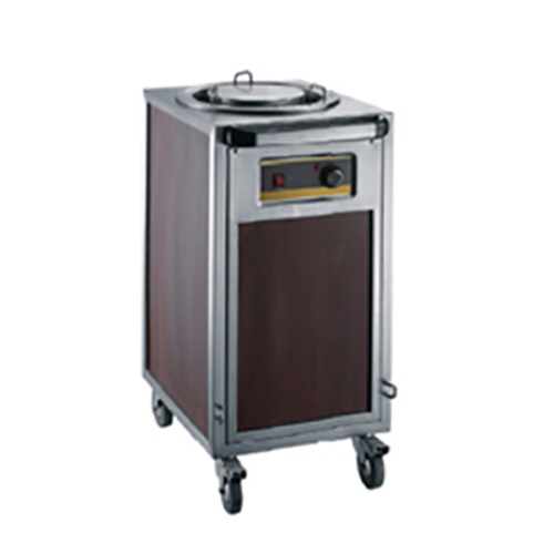 1-Holder Wood Grain Heated Plate Trolley