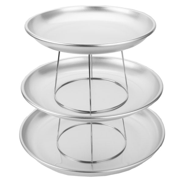 Choice 3-Tier Seafood Tower Set with Large Aluminum Trays and Stand