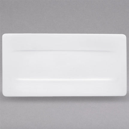 Villeroy & Boch 10-4510-2580 Modern Grace 17 1/2" x 9" White Bone Porcelain Rectangular Plate - 6/Pack