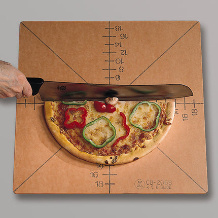 20" x 20" x 1/4" Compressed Wood Pizza Slice Cutting Guide, 4/8 Slice