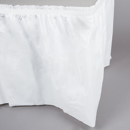 White Plastic Table Skirt