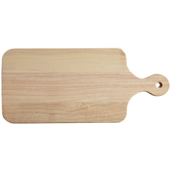 Choice 13 1/4" x 8" Wooden Bread / Charcuterie Cutting Board with 4 3/4" Handle