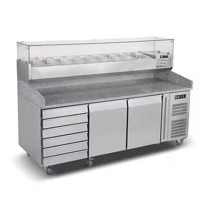 2 Door 6 Drawers Fancooling Pizza Prep Station