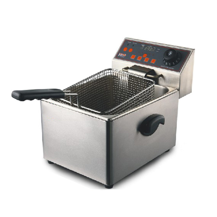 8L Counter Top Digital Type Electric 1-Tank 1-Basket  Fryer With Time Controller