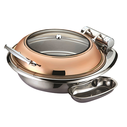 Round Roll  Chafing Dish W/Glass Window Lid