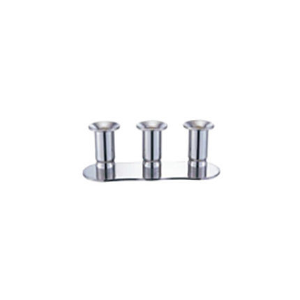 H85mm Stainless Steel Triple Heads Short Candle Holder