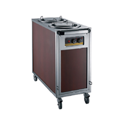 2-Holder Wood Grain Heated Plate Trolley