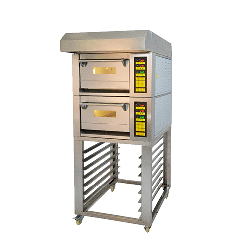 2-Layer 2-Tray Electric Deck Oven +16 Tray Shelf + Hood