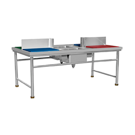 2.0m Stainless Steel Preparing Work Bench With Double Sinks