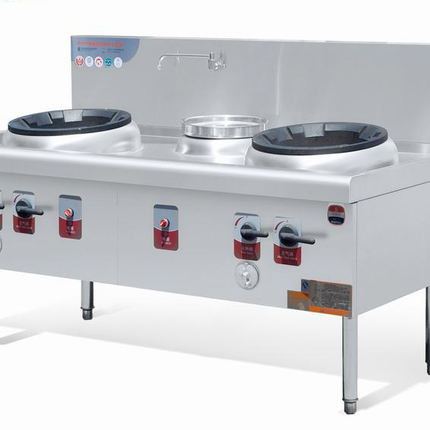 Wok Stove With 2-Burner And 1-Warmer