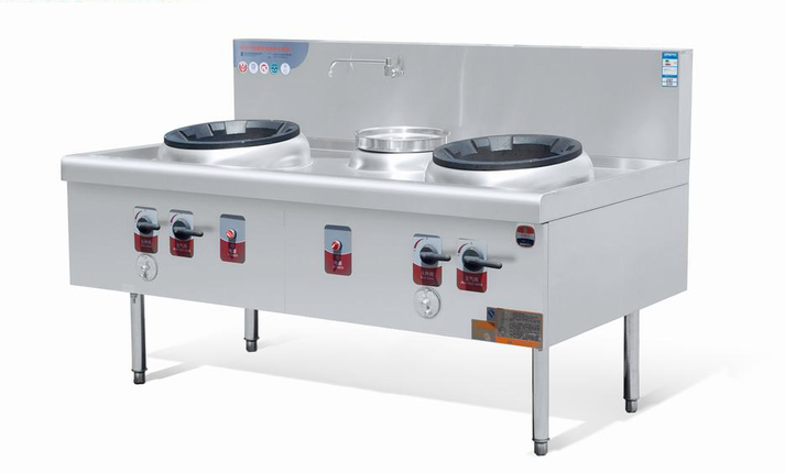 Wok Stove With 2-Burner And 1-Warmer