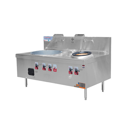 φ800 Wok Stove With 1-Burner And 1-Boiler