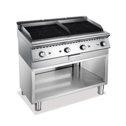 X Series Gas Lava Rock Grill With Open Cabinet