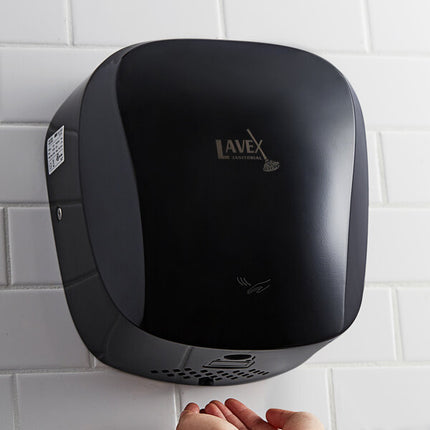 Black Stainless Steel High Speed Automatic Hand Dryer with HEPA Filtration - 110-130V, 1450W