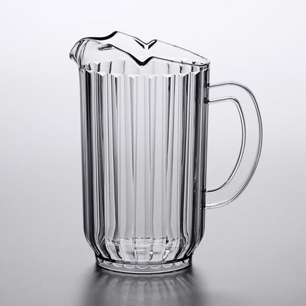 Choice 72 oz. Clear SAN Plastic Beverage Pitcher with 3 Spouts