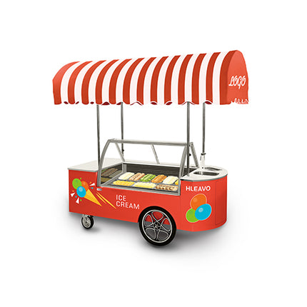 Curved glass Ice cream Cart