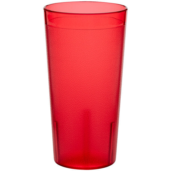 Choice 20 oz. Red SAN Plastic Pebbled Tumbler - 12/Pack