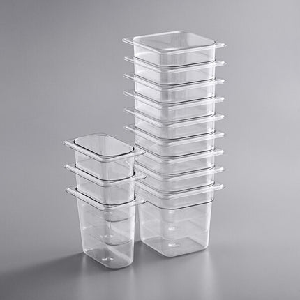 12-Piece 1/6 & 1/9 Size Clear Food Pan