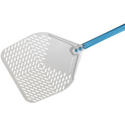 Metal Evoluzione 14" Anodized Aluminum Square Perforated Pizza Peel