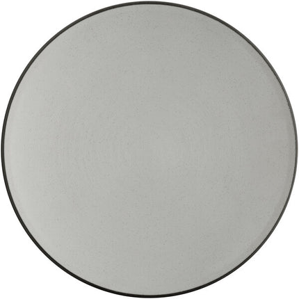 Acopa Apollo 10 1/2" Matte Grey and Black Coupe Melamine Plate - 12/Pack