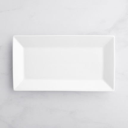 Acopa 11 1/2" x 6 1/4" Bright White Rectangular Porcelain Platter - 12/Case