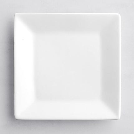 Acopa 6" Bright White Square Porcelain Plate - 36/Case