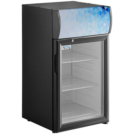 Avantco SC-52 Black Countertop Display Refrigerator with Swing Door