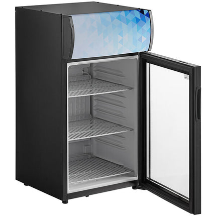 Avantco SC-52 Black Countertop Display Refrigerator with Swing Door