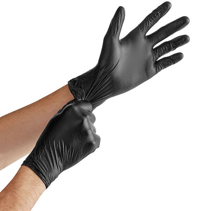 Free Disposable Black Hybrid 3 Mil Thick Gloves - Extra Large - Case of 1000 (10 Boxes of 100)