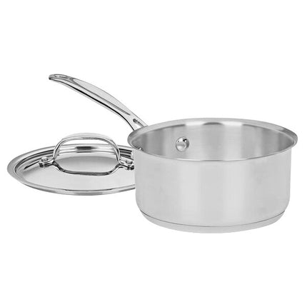 Stainless Steel Sauce Pan with Aluminum-Clad Bottom and Cover 719-16WH