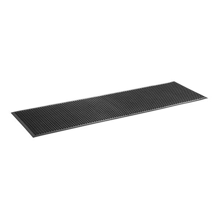 3' x 10' Black Rubber Anti-Fatigue Floor Mat with Beveled Edge - 1/2" Thick