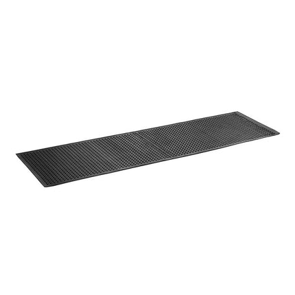 3' x 10' Black Rubber Anti-Fatigue Floor Mat with Beveled Edge - 1/2" Thick