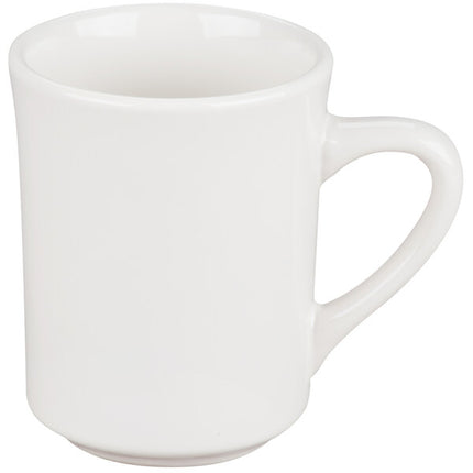 Acopa 8 oz. Ivory (American White) Rolled Edge Stoneware Mug - 36/Case