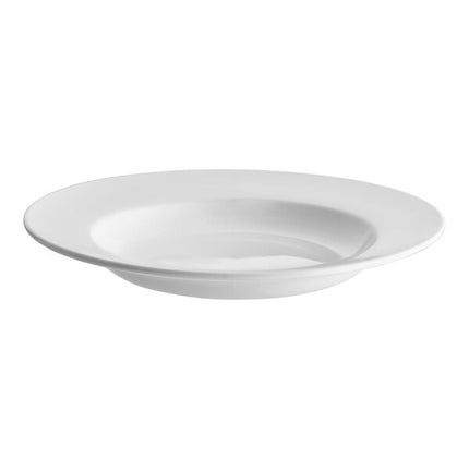 Acopa 16 oz. Bright White Wide Rim Rolled Edge Rim Stoneware Soup and Pasta Bowl - 12/Case