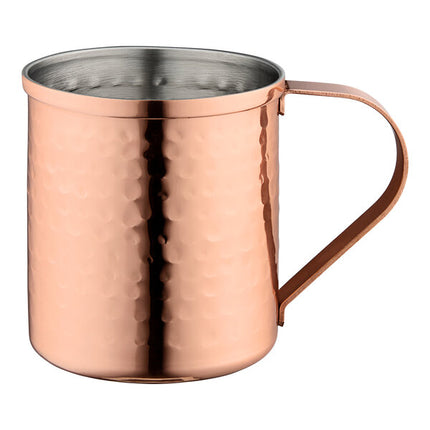 Acopa Alchemy 14 oz. Straight Sided Hammered Copper Moscow Mule Mug - 12/Pack