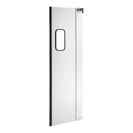 Single Aluminum Swinging Traffic Door with 9" x 14" Window - 36" x 84" Door Opening