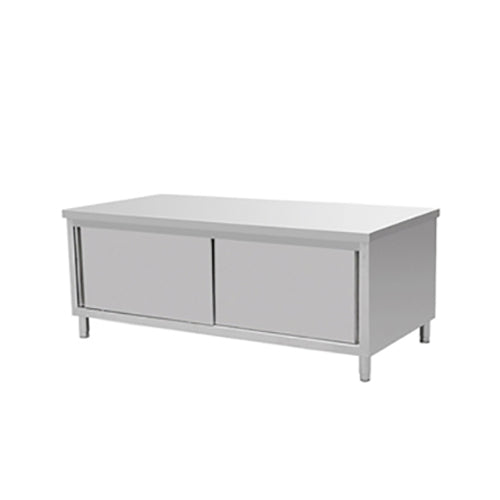 SS304 1.8m Bench Cabinet With Sliding Doors