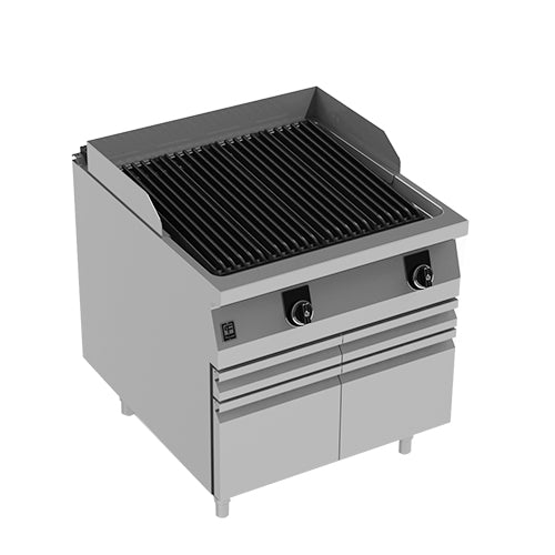 900 Luxe Series Gas Lava Rock Grill with Cabinet