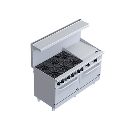 Max series 6-Burner Gas Range & Griddle With Oven