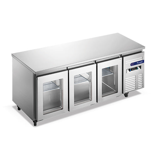 3 Glass Doors Fancooling Undercounter Freezer