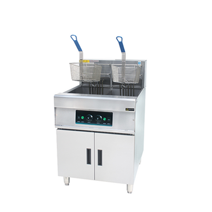 56L 2-Tank 2-Basket Electric Open Fryer with Knob Control