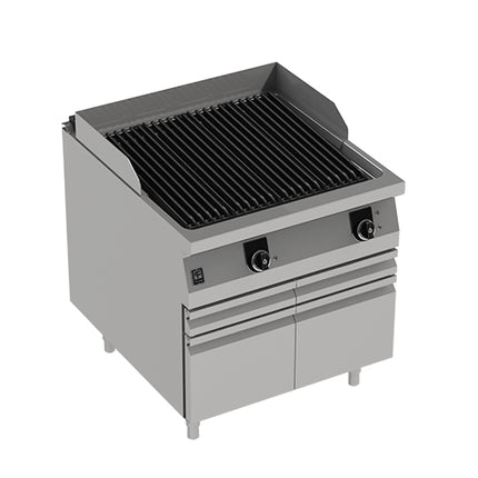 900 Luxe Series Electric Lava Rock Grill with Cabinet