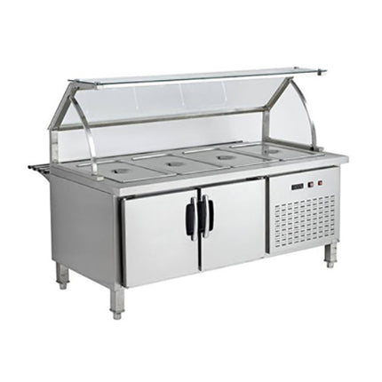 4 Pans Bain Marie Buffet Fridge