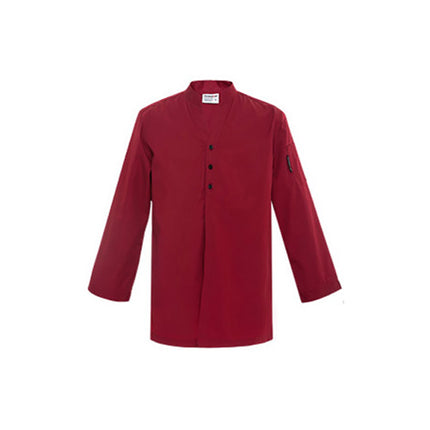 Wine Red Long-Sleeve Waiter Uniform