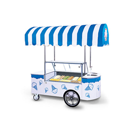 Twelve pans Straight glass Ice cream Cart