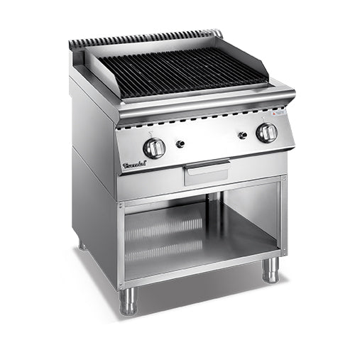 X Series Gas Lava Rock Grill With Open Cabinet