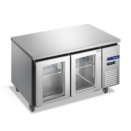 2 Glass Doors Fancooling Undercounter Freezer